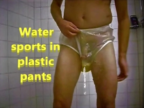 Water sports in plastic pants.