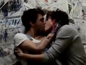 FrancМ§ois Arnaud and Xavier Dolan gay kiss from J'ai TueМЃ Ma MeМЂre