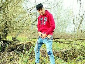 Squeezing Balls And Cock , Slapping Balls And Cumshot Outdoor