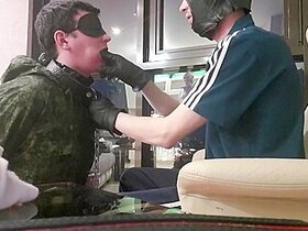 Crazy Hard Bdsm Threesome -young Military Slave And 2 Domins- Piss Slap Spank And Hard Mouth Fuck